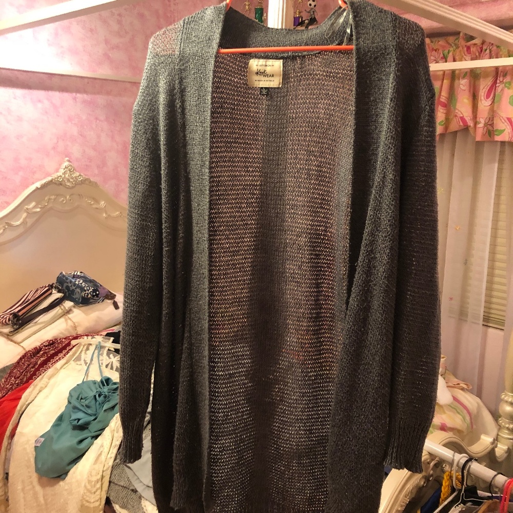 Grey Cardigan Long Sweater
